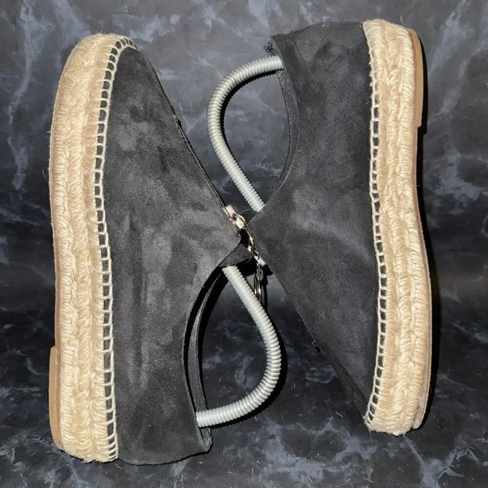 Alexander Wang Espadrille Loafers Devon Zip Black Suede Sneakers Women’s Size 7